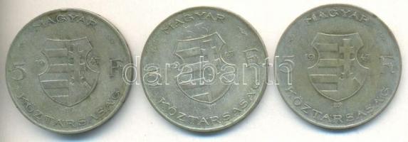 1947. 5Ft Ag "Kossuth" (3x) T:vegyes