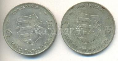 1947. 5Ft Ag "Kossuth" (2x) T:vegyes