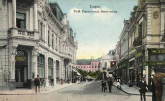 Lugos Deák Ferenc street, Besán palace, Corso Café, the men fashion store of Ferenc Stöhr