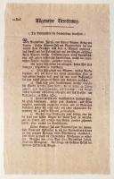 1812 helytartótanácsi leirat József nádor és Kántz József saját kezű aláírásával 2 nyomtatott oldalo...