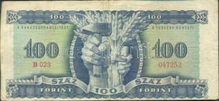 1946. 100Ft vízjeles papír, lefelé tolódott nyomattal T:III