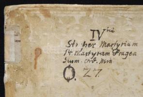 Hieronymus Strasser: Dux Fratrum Minorum Bohemia cca 1624. Kissé sérült, vaknyomott egészbőr kötésbe...