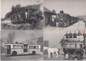 24 db modern, közlekedéssel kapcsolatos motívumlap, különböző BKV járművekről