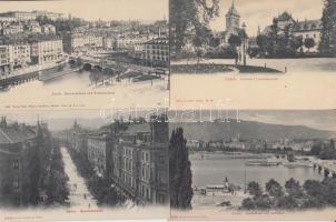 Zürich - 4 db régi, használatlan városképes lap