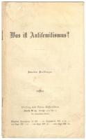 Hans Lüstenöder: Was ist Antisemitismus. Berlin, 1891. 17p.