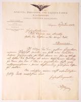 1902 Schönpreiseni likőrgyár fejléces levélpapír /  1902 Schönpreisen liquor factory letter