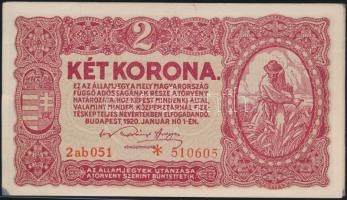 1920. 2K "2ab" (3x) egymás utáni sorszámmal T:I-,II