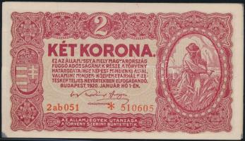 1920. 2K "2ab" (3x) egymás utáni sorszámmal T:I-,II