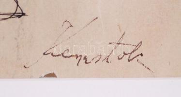 Kernstok Károly (1873-1940): Tanulmányok. Tus, papír (mindkét oldalon), jelzett, üvegezett keretben,...