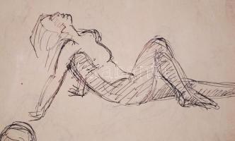 Kernstok Károly (1873-1940): Tanulmányok. Tus, papír (mindkét oldalon), jelzett, üvegezett keretben,...