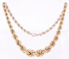 Arany 8K (Au) csavart nyaklánc, jelzett, nettó:47 g, h:50 cm/ Gold nacklace 8 ct