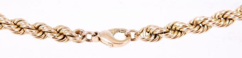 Arany 8K (Au) csavart nyaklánc, jelzett, nettó:47 g, h:50 cm/ Gold nacklace 8 ct