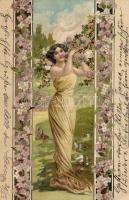 Lady with flowers litho (EK)