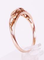 Arany 14K (Au) csavart gyűrű, jelzett, nettó:3 g, méret:58 /Gold 14 ct ring