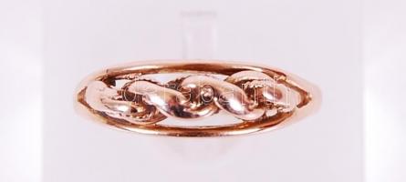 Arany 14K (Au) csavart gyűrű, jelzett, nettó:3 g, méret:58 /Gold 14 ct ring
