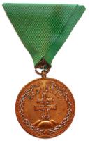 1939. "Magyar Bronz Érdemérem" aranyozott bronz kitüntetés fémjel nélkül zöld mellszalagon T:2- Hungary 1939. "Hungarian Bronze Medal of Merit / SI DEUS PRONOBIS QUIS CONTRA NOS MCMXXII" gold plated bronze decoration without hallmark on green ribbon C:VF