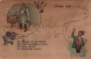 1898 Humorous wooden card (EM)