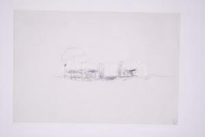 Munkácsy Mihály (1844-1900): Ostende. Ceruza, papír (két oldalon), üvegezett keretben, 47x55cm (Dr. ...