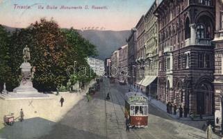 Trieste Giulia street, D. Rosetti monument, tram (EK)
