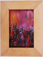 Gábry Albert (1935-2004): Katedrálisban. Olaj, farost, keretben 20×26 cm