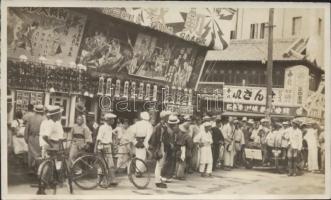 1930 Tokyo mozgóképszínházak utcája fotó / 1930 Tokyo street of cinemas photo 14x9 cm