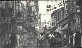 1930 Shanghai utcakép fotó / 1930 Shanghai street-view photo 14x9 cm