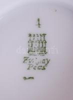 Zsolnay 3 db teáscsésze és csészealj, jelzettek, hibátlanok, kézzel festett