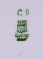 Zsolnay 3 db teáscsésze és csészealj, jelzettek, hibátlanok, kézzel festett