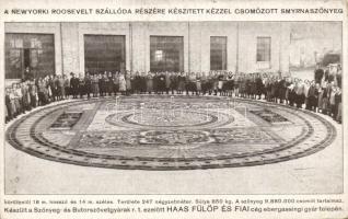 A Haas Fülöp és fiai szőnyeggyár kézzel készített szőnyege a New York-i Roosevelt Szálloda számára / Hungarian handmade carpet in Hotel Roosevelt, New York