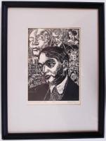 Buday György (1907-1990): 25 magyar író és költő portréja. Fametszet, 4/25, jelzett, paszpartuzva, i...