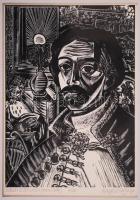 Buday György (1907-1990): 25 magyar író és költő portréja. Fametszet, 4/25, jelzett, paszpartuzva, i...