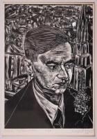 Buday György (1907-1990): 25 magyar író és költő portréja. Fametszet, 4/25, jelzett, paszpartuzva, i...