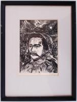 Buday György (1907-1990): 25 magyar író és költő portréja. Fametszet, 4/25, jelzett, paszpartuzva, i...