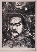 Buday György (1907-1990): 25 magyar író és költő portréja. Fametszet, 4/25, jelzett, paszpartuzva, i...