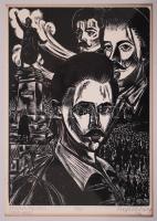 Buday György (1907-1990): 25 magyar író és költő portréja. Fametszet, 4/25, jelzett, paszpartuzva, i...