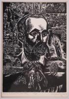 Buday György (1907-1990): 25 magyar író és költő portréja. Fametszet, 4/25, jelzett, paszpartuzva, i...