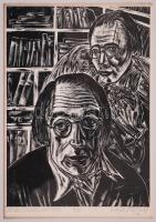 Buday György (1907-1990): 25 magyar író és költő portréja. Fametszet, 4/25, jelzett, paszpartuzva, i...