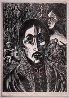 Buday György (1907-1990): 25 magyar író és költő portréja. Fametszet, 4/25, jelzett, paszpartuzva, i...