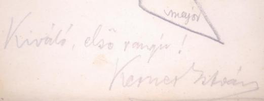 Major Henrik (1895-1948): Kerner István (1867-1929) karmester. Karikatúra, ceruza, papír, jelzett, ü...