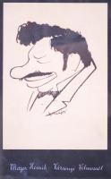 Major Henrik (1895-1948): Vázsonyi Vilmos (1986-1926) miniszter. Karikatúra, ceruza, papír, jelzett,...