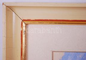 Vinkler László (1912-1980): Fák a Stefánián. Olaj, papír, üvegezett keretben, 53x63cm