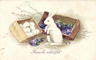 Eastern bunny, eggs, litho