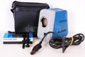 Aspectar 150A diavetítő Pentacon diatartóval, eredeti tokjában (objektív hiányzik) /  Slide projector in original case (lens missing)