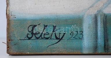 Teleky 1923 jelzéssel: Virág- gyümölcsendélet. Olaj, vászon, 2 cm-es szakadás ami javítva lett, 60×8...