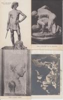 5 db külföldi motívumlap, olaszországi múzeumok műtárgyairól / 5 pre-1945 European postcards with museums