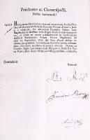 1800. Helytartótanácsi leirat, gróf Almásy Antal, Darvas Ferenc és Orbán Mihály saját kezű aláírásáv...