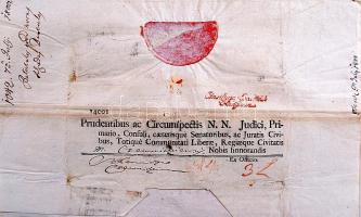 1800. Helytartótanácsi leirat, gróf Almásy Antal, Darvas Ferenc és Orbán Mihály saját kezű aláírásáv...