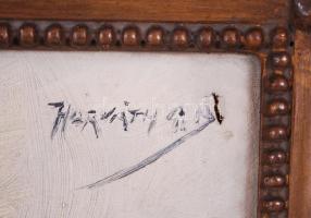 Horváth G. Andor (1876-1966): Iszogató. Olaj, vászon, 2 cm-es szakadással jobb felül, keretben 49×38...