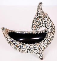 Gorka Géza iparművészeti vállalatos, kos fejes tál, javított, jelzés nélkül, m: 17 cm , h:16 cm