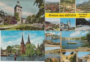 200 db modern, külföldi városképes lap